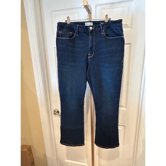 FRAME Le Crop Mini Boot, Cabana Wash (Dark Blue), Size 34 - Picture 3 of 7